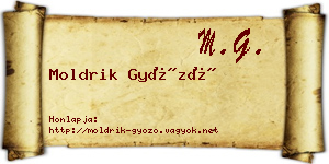 Moldrik Győző névjegykártya